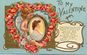 Embossed, Gold Leafed Valentine Postcard