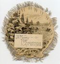 Christmas Card Cut Out Silk Fringed